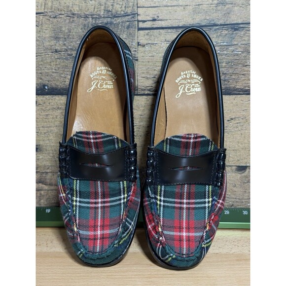 ?RARE- New J Crew Camden Loafers Mens 8 Or W9.5 Plaid Tartan Penny Preppy main image 4